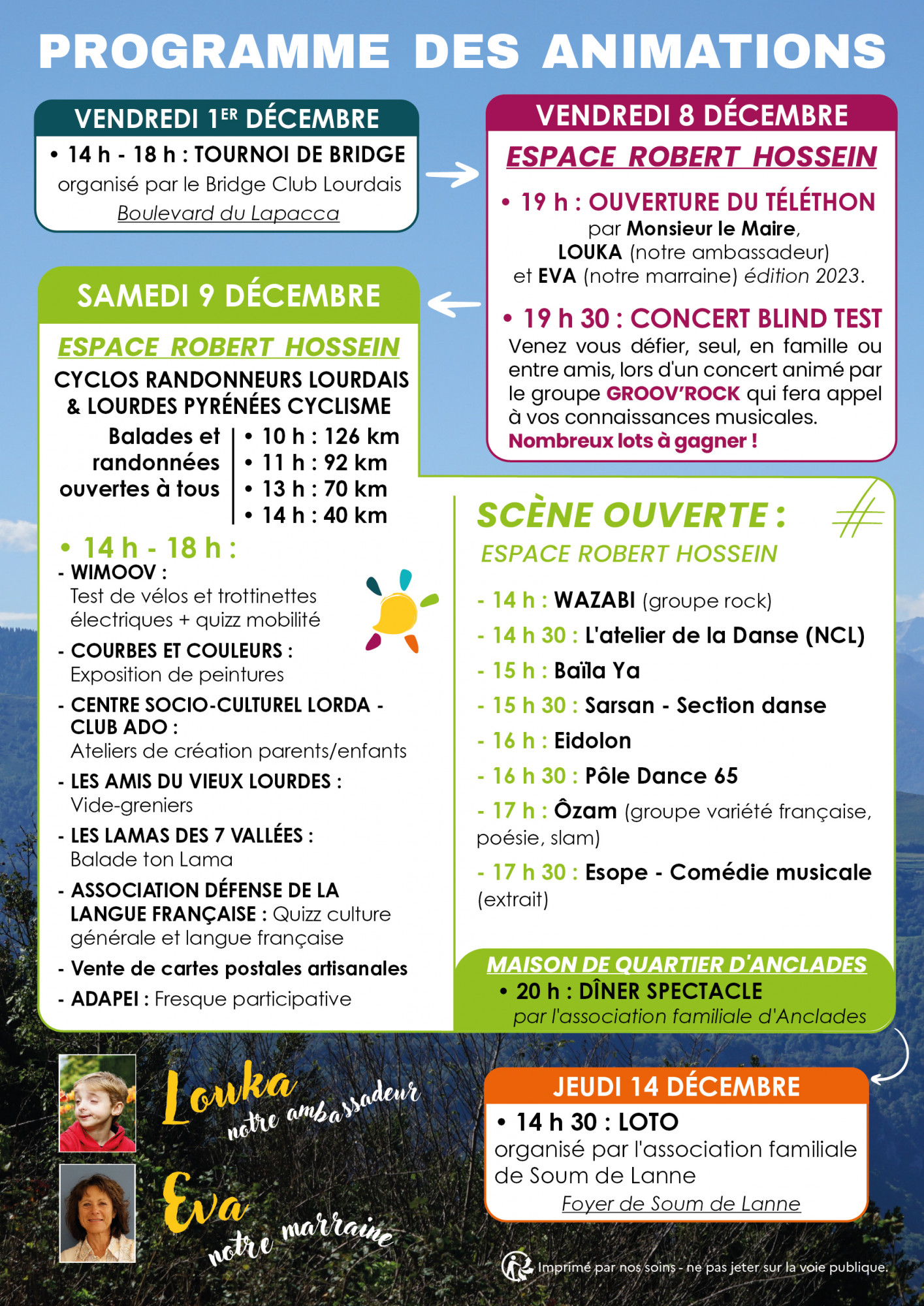 Programme Téléthon 2023 Lourdes