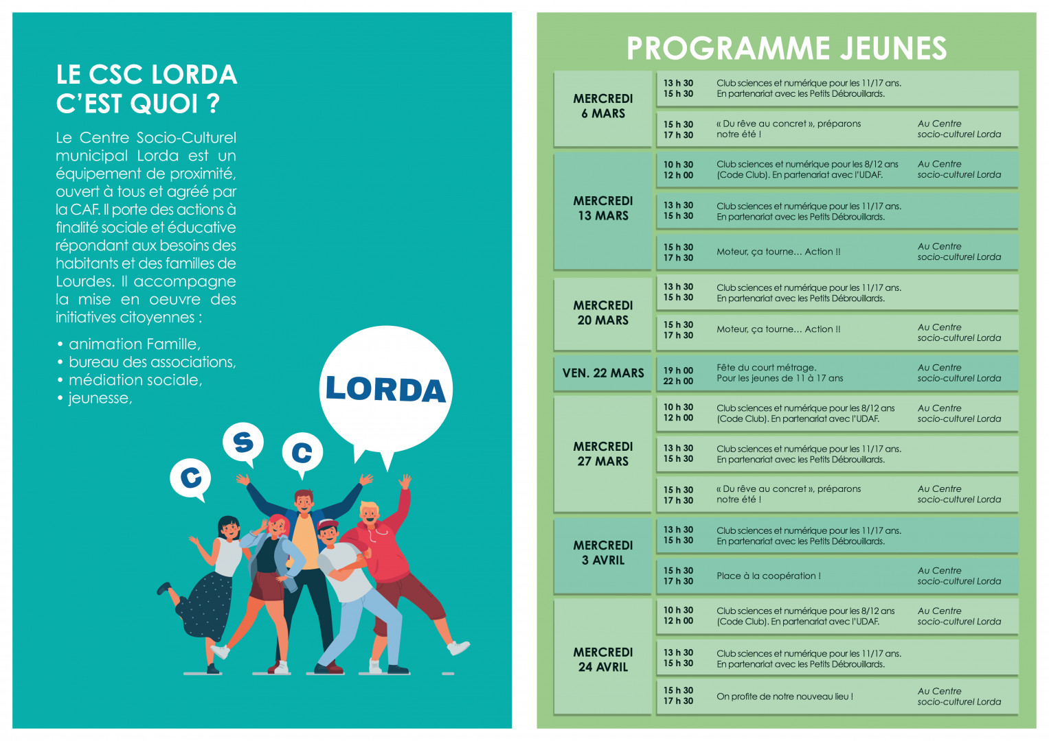 Programme CSC Lorda Mars-Avril 2024