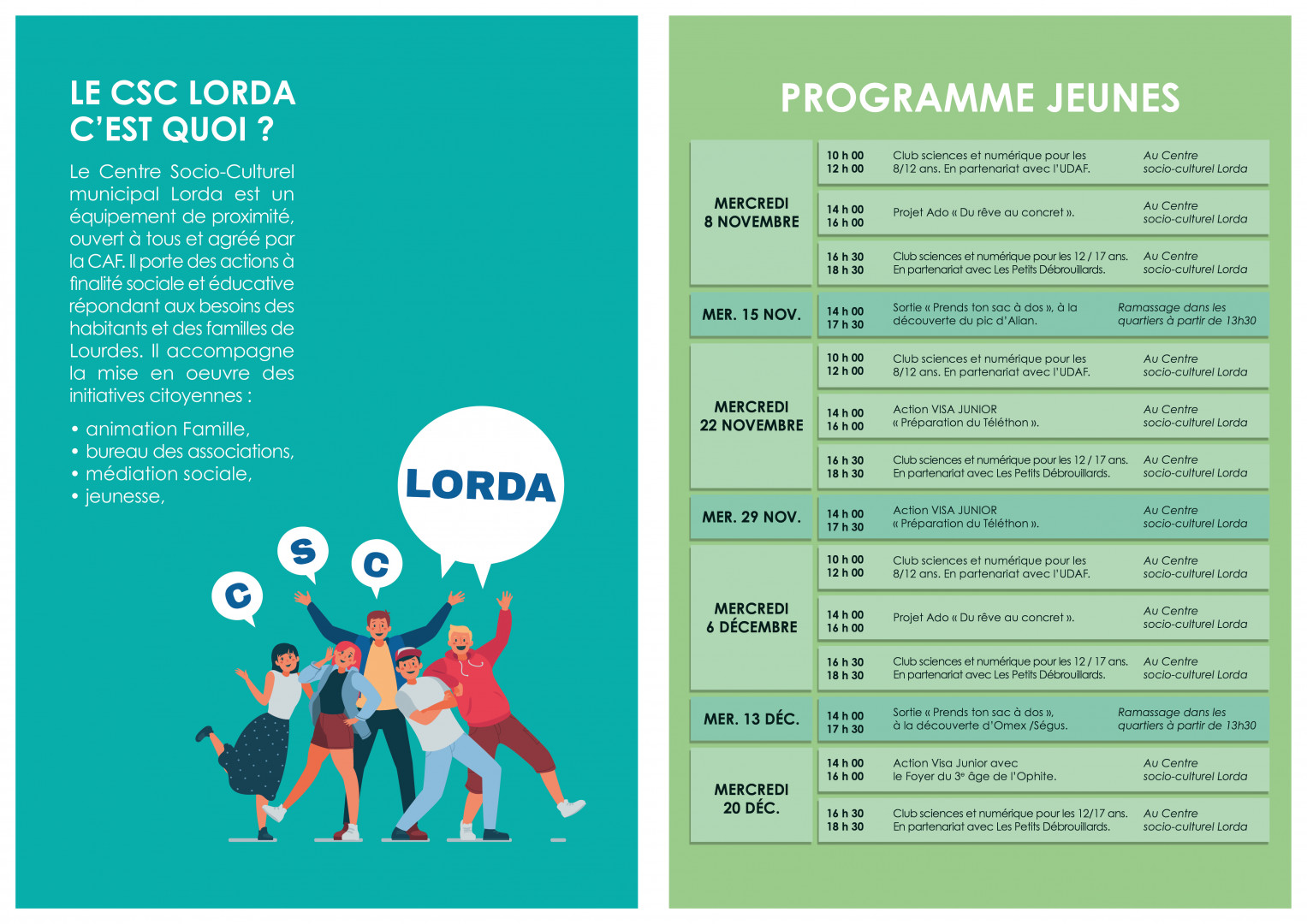 Programme CSC Lorda Novembre-Décembre 2023