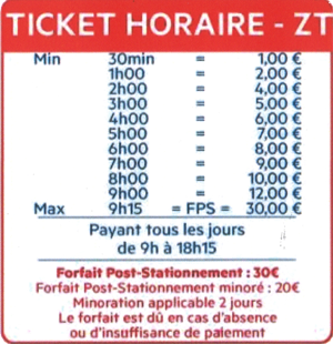 Ticket Horaire ZT