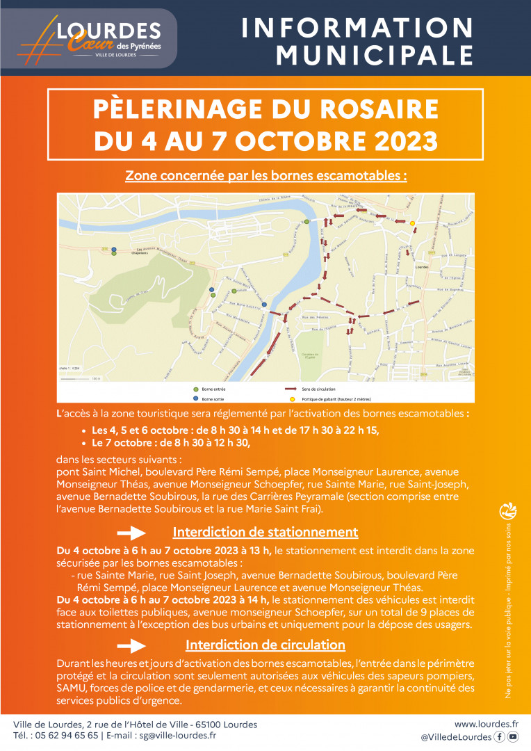 Info municipale Lourdes Pèlerinage Rosaire 4 7 octobre 2023