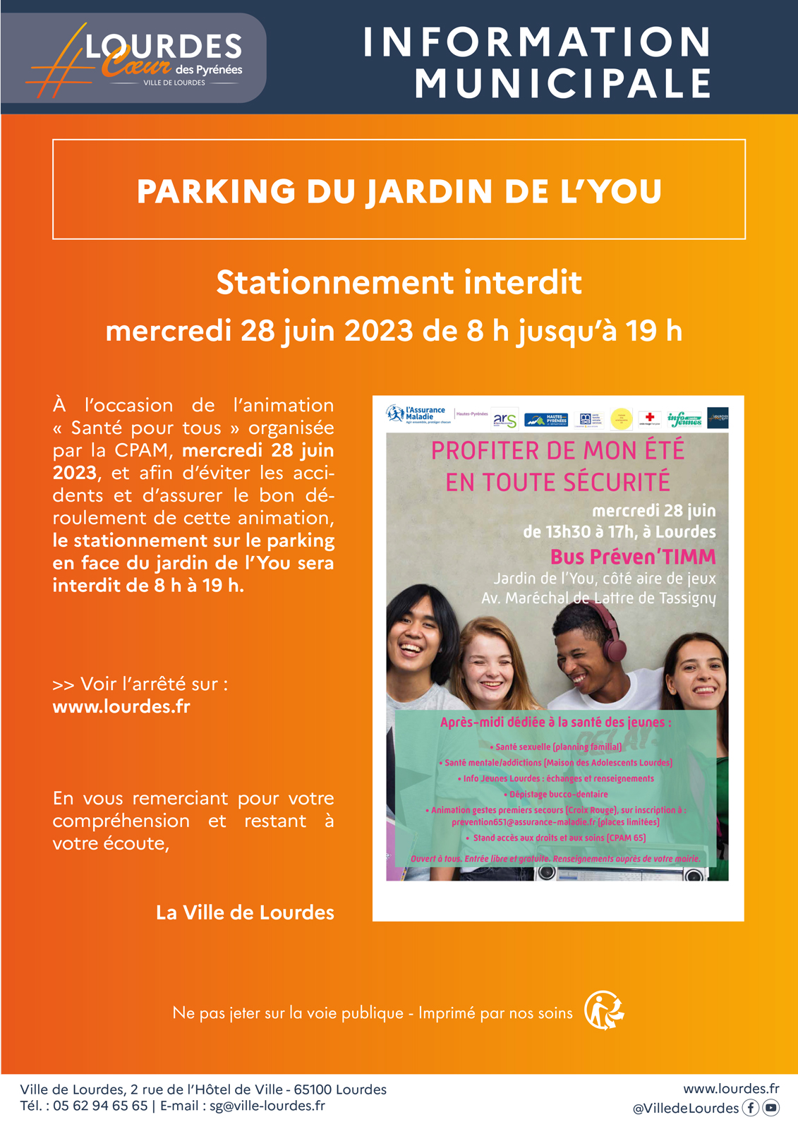 info municipale stationnement interdit jardin you