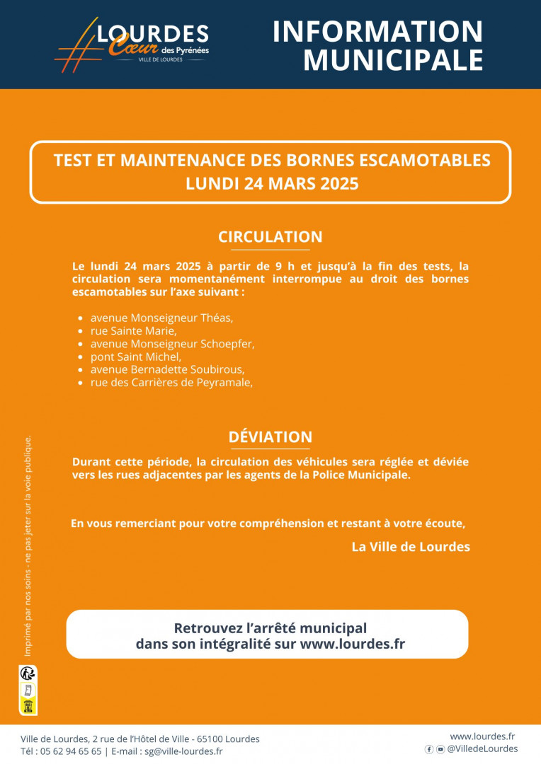 Test Maintenance Bornes escamotables 25-03-2024