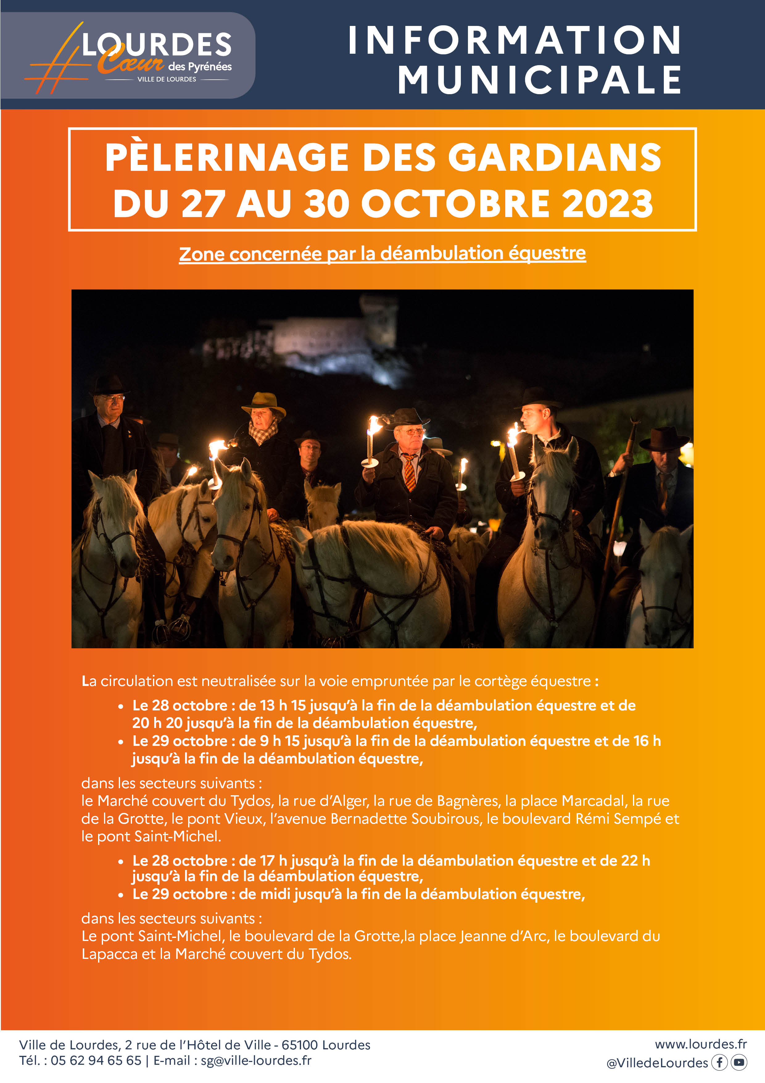 Info municipale Lourdes Pèlerinage Gardians 27 30 octobre 2023