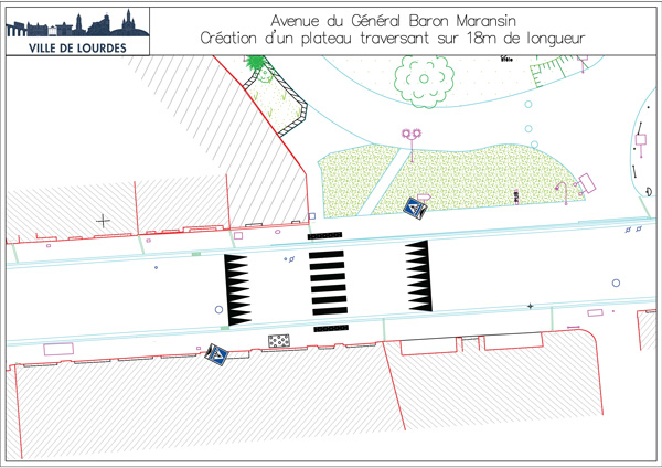 Plan travaux plateau av baron maransin entre square tiers lieu Amassa web