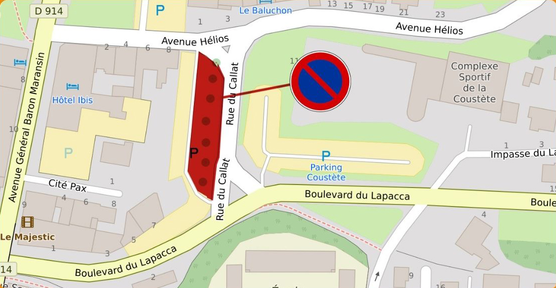 Travaux Parking Rue du Callat 13 15 mars 2024 plan