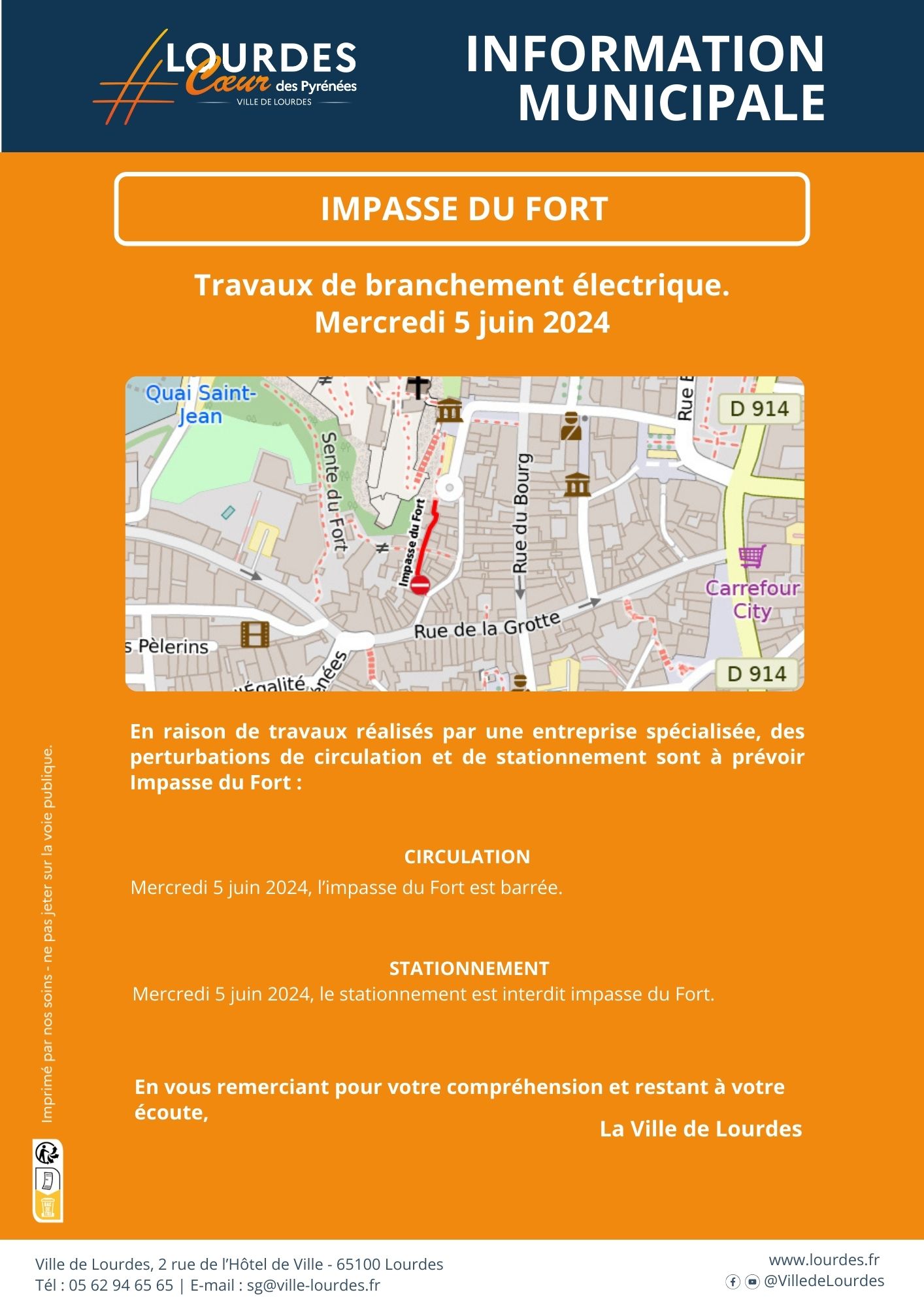 Travaux electrique Impasse dufort mercredi 5 juin 2024