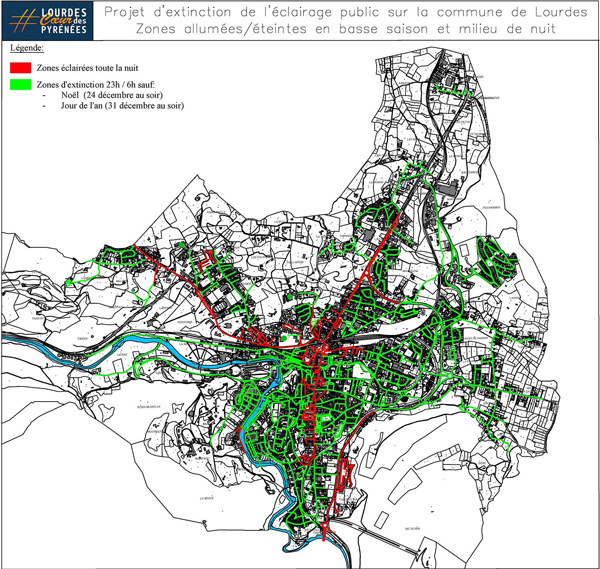 carte eclairage public lourdes basse saison