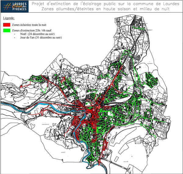 carte eclairage public lourdes haute saison