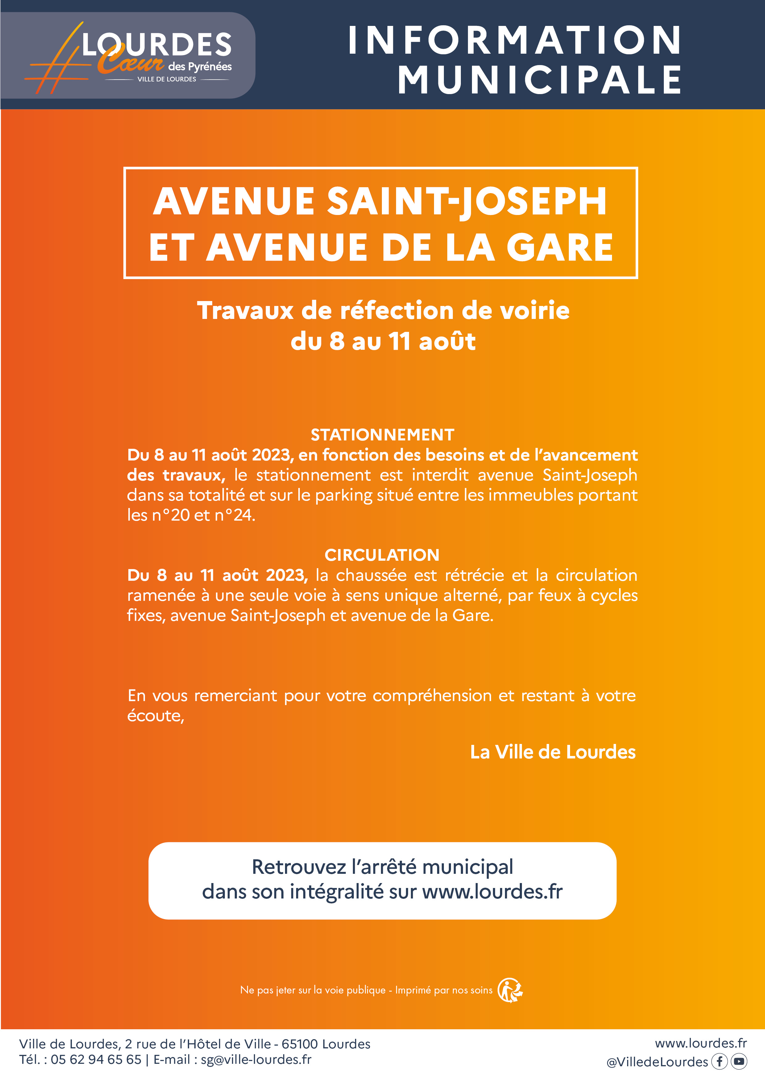 info municipale avenue st joseph avenue gare