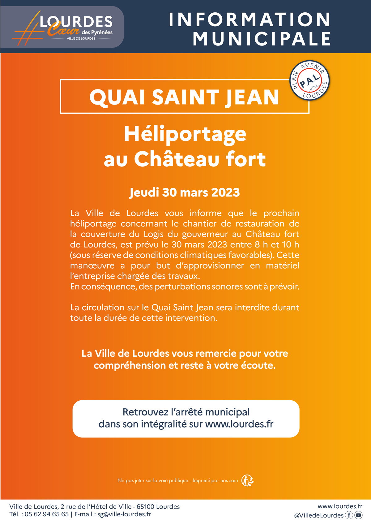 info municipale heliportage mars