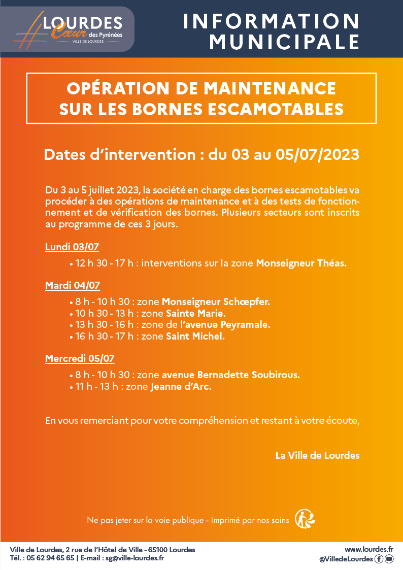 info municipale operation maintenance bornes escamotables