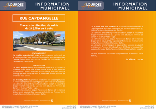 info municipale rue capdangelle 1