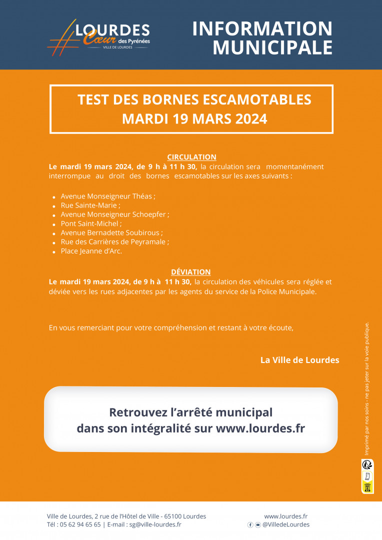 info municipale test bornes escamotables - mardi 19 mars 2024