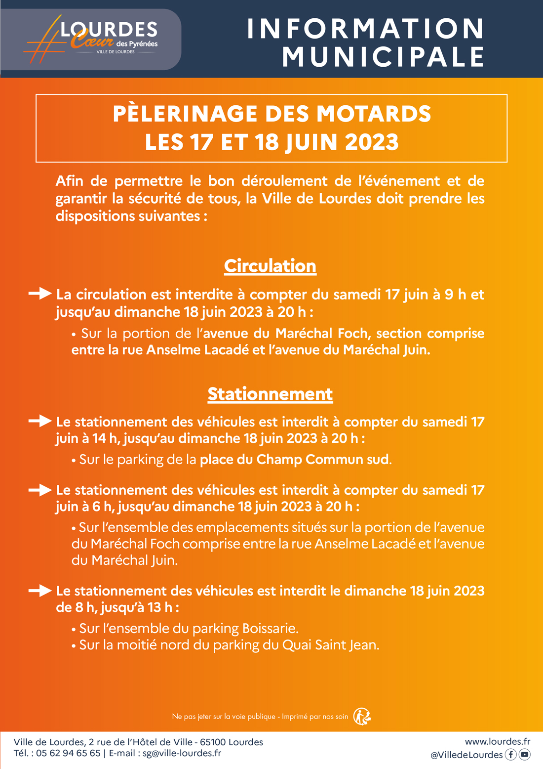 info municipales week end du 17 et 18 juin 1