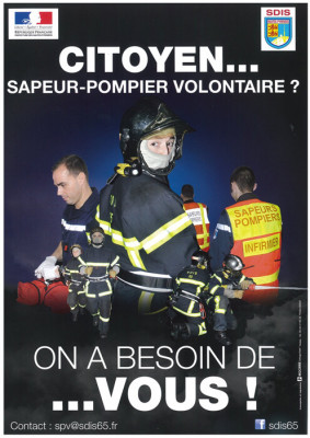 affiche sapeur pompier volontaire SDIS65