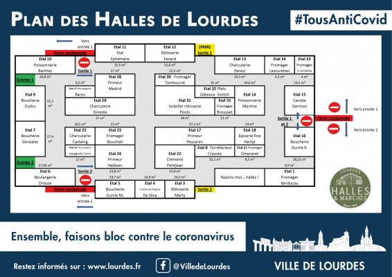 panneau Plan Halles Lourdes 23 12 2020