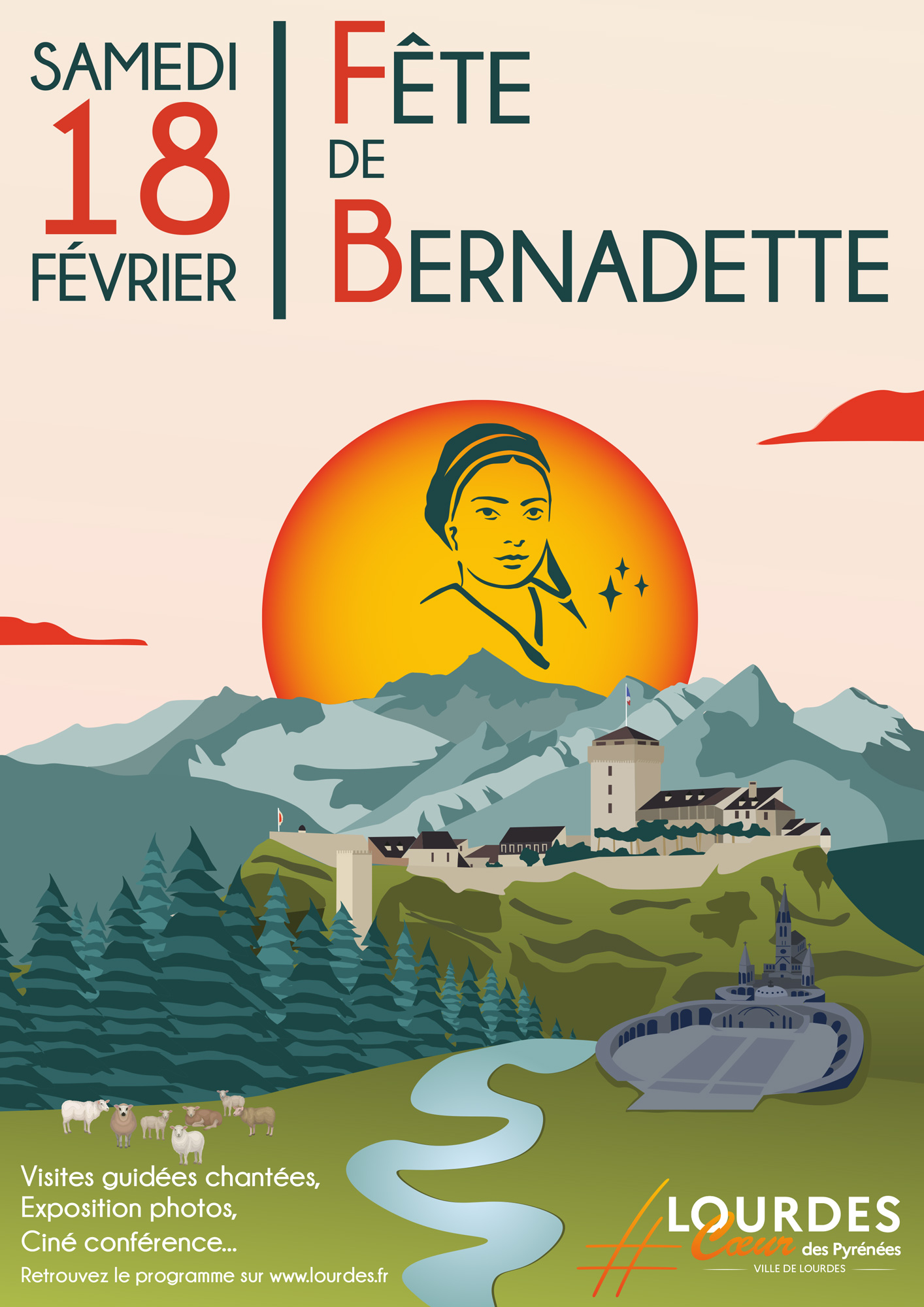 Affiche Fete Bernadette 18 fev 2023 Lourdes