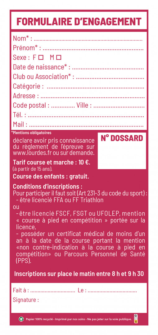 Formulaire engagement Octobre Rose 2024