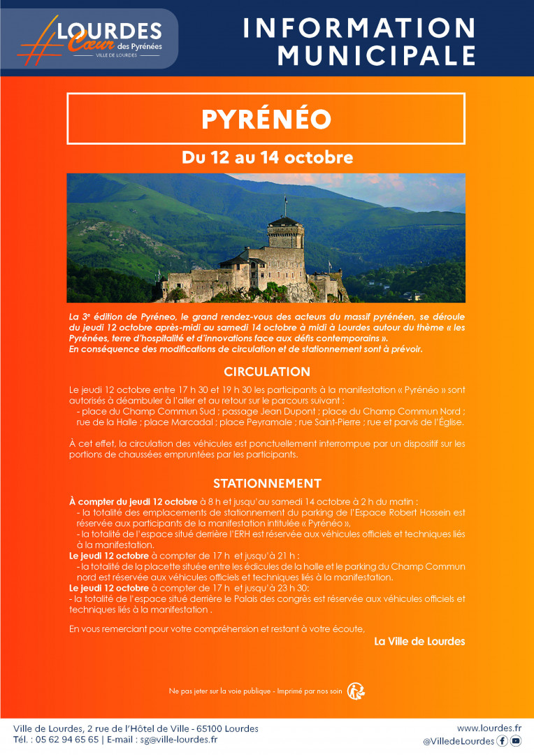 Pyreneo 12 au 14 octobre