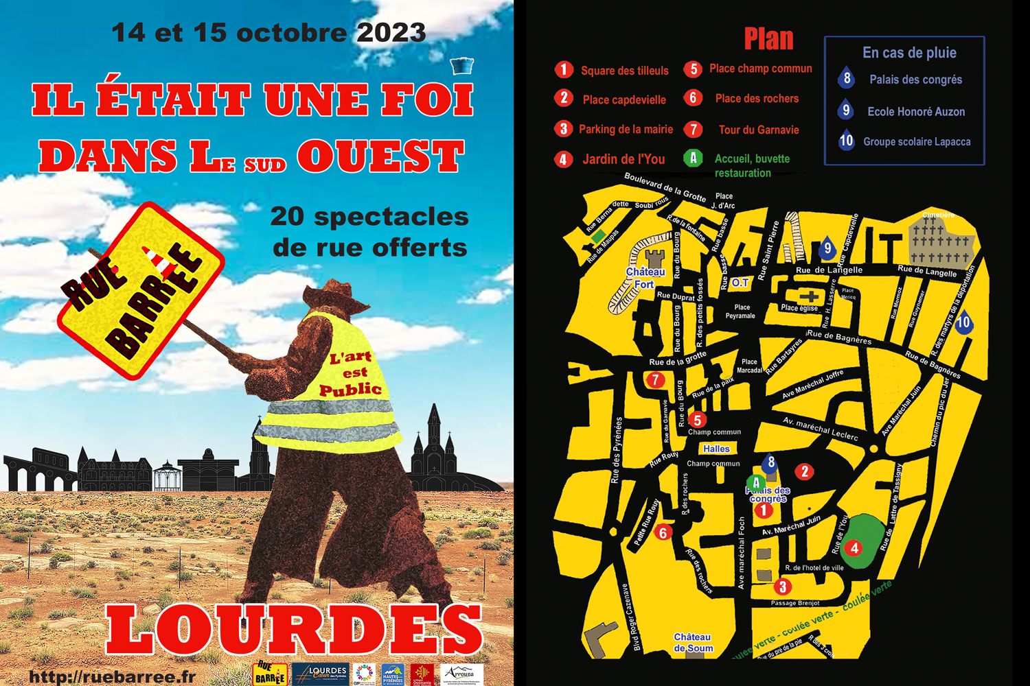 Rue Barree oct 2023 Lourdes Affiche Plan