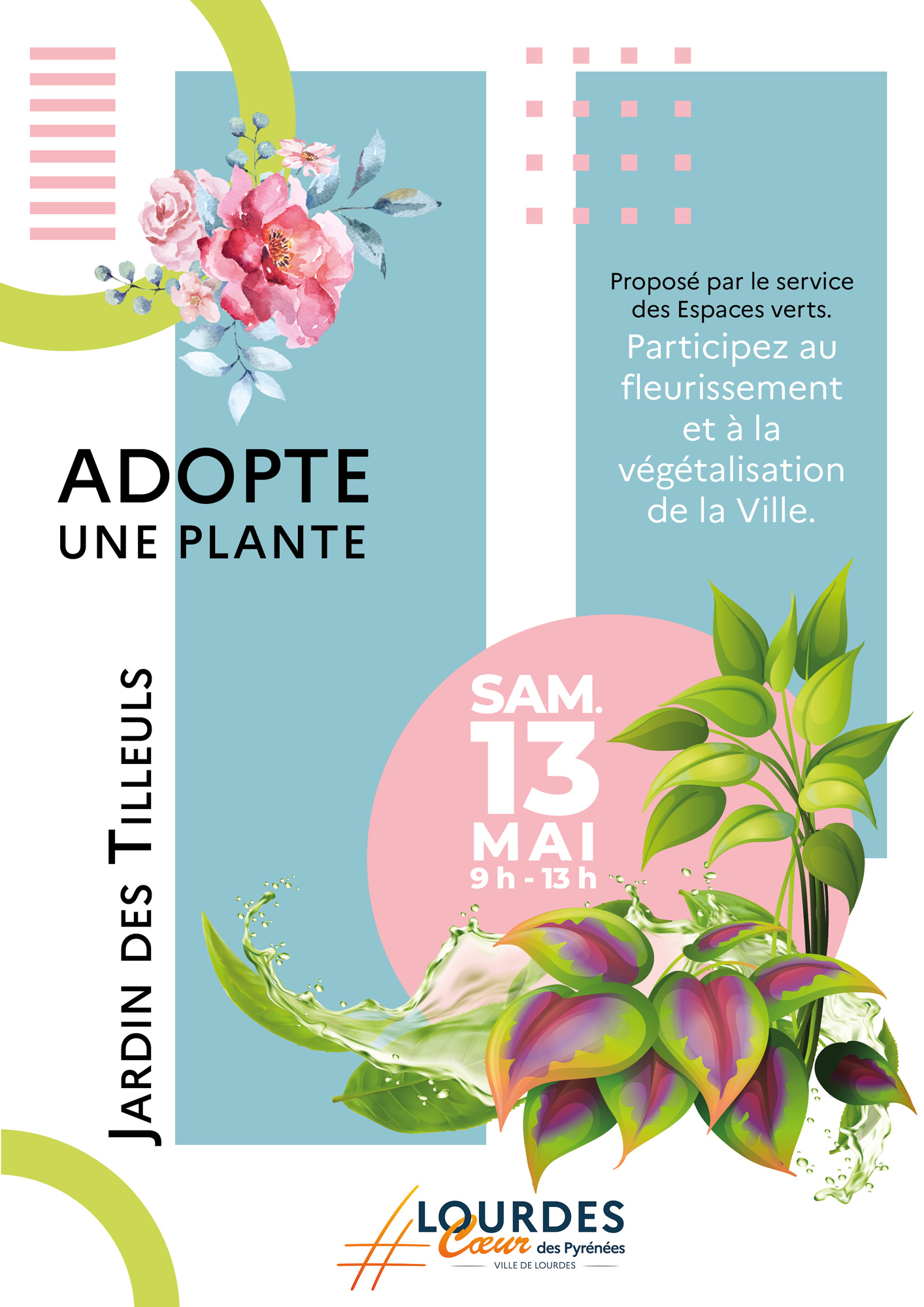 adopte une plante Lourdes affiche