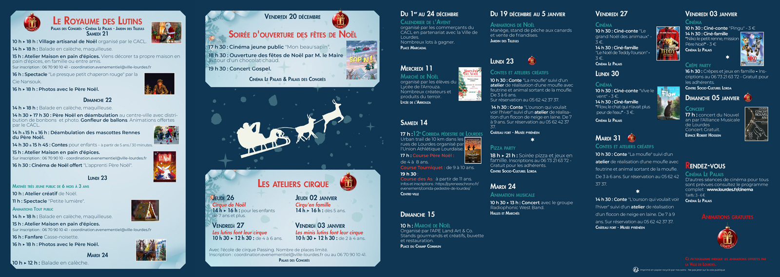 Programme des animations de Noël 2024 à Lourdes