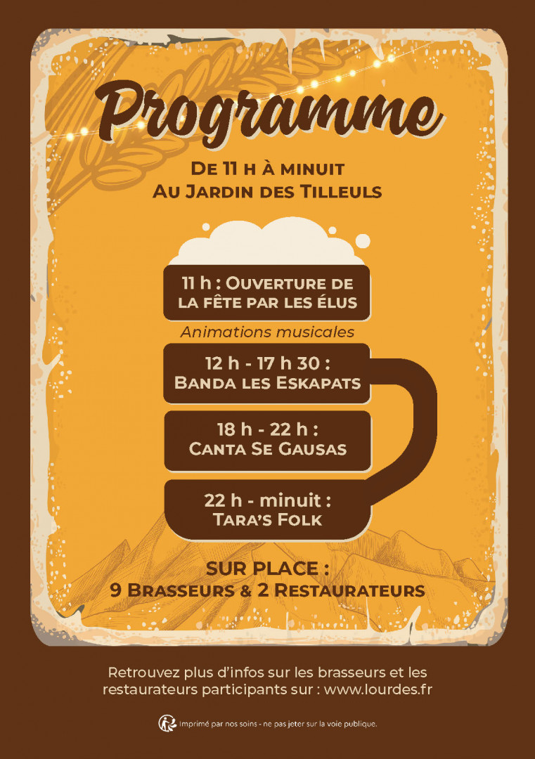 flyer programme fete biere artisanale Pyrenees Lourdes1