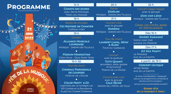 Programme Fête de la Musique 2022