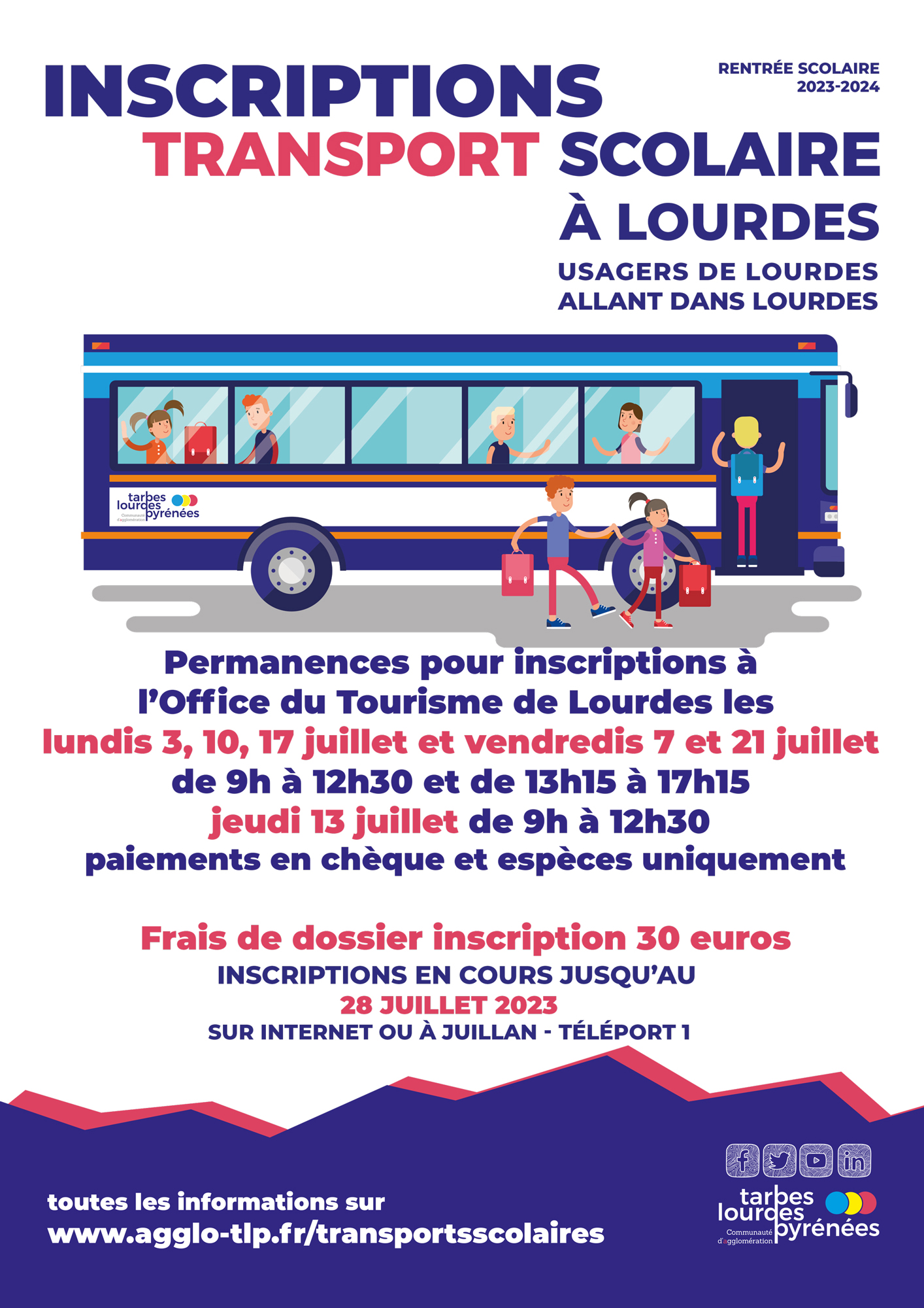  Inscription transport scolaire 2023-2024 Lourdes