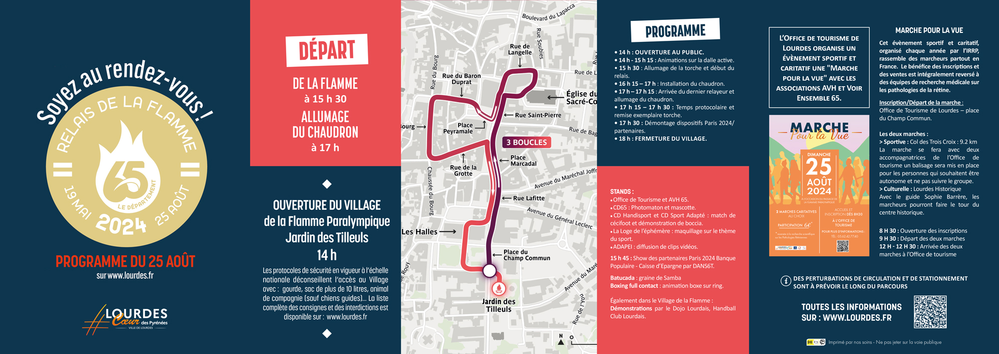 Flamme Paralympique à Lourdes dimanche 25 août 2024 
