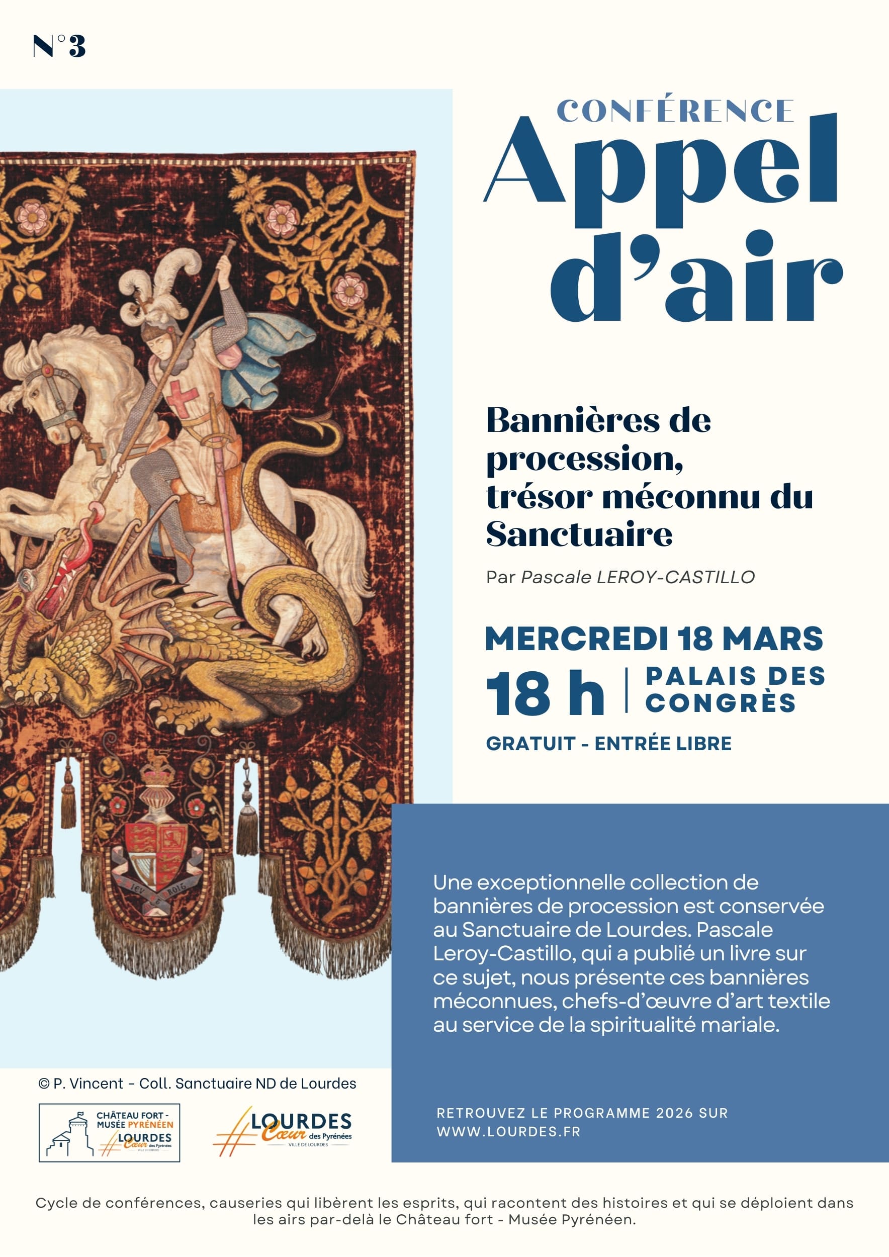Conférence Appel d&rsquo;Air : « Bannières de procession, trésor méconnu du Sanctuaire » par Pascale LEROY-CASTILLO