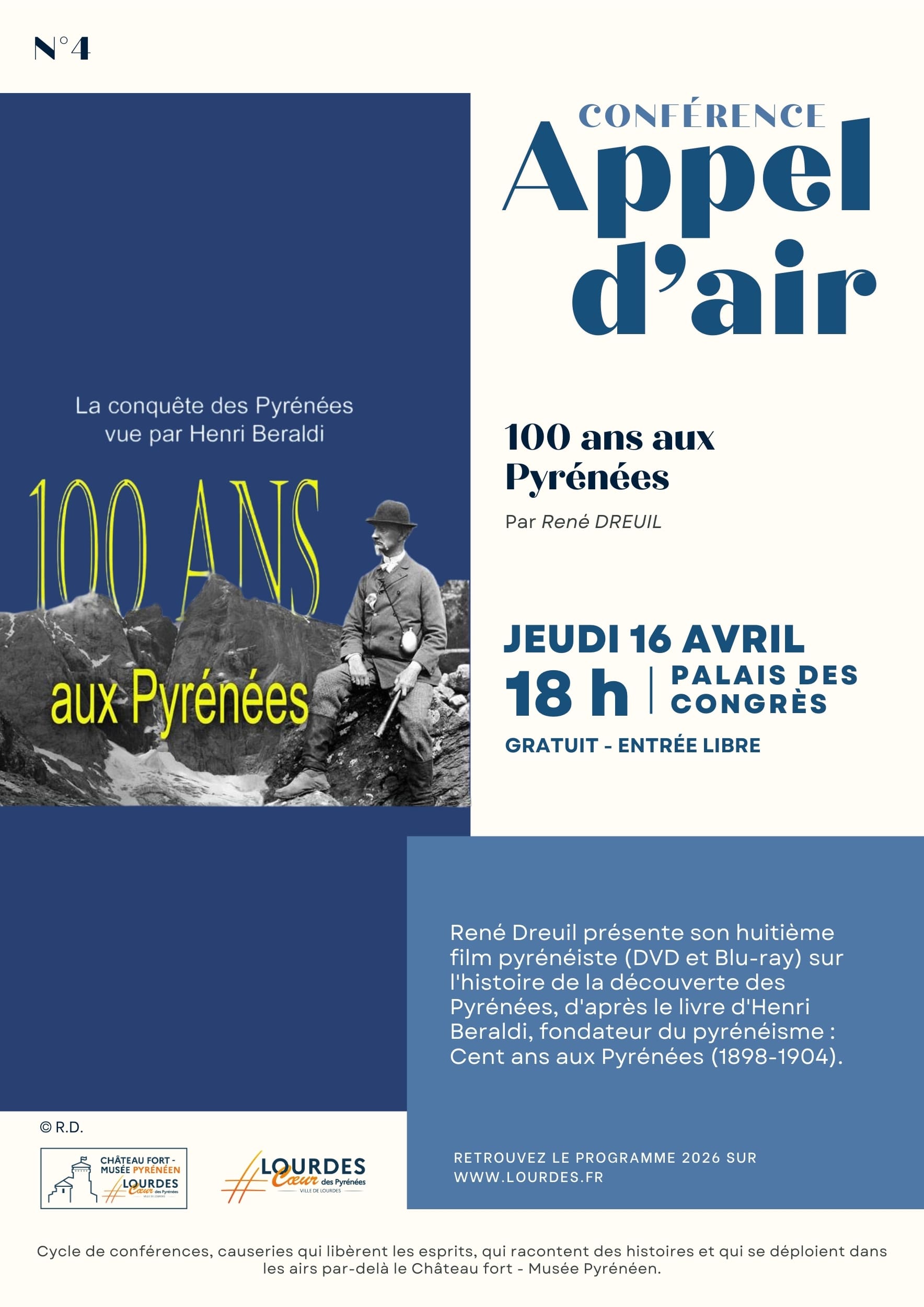 Conférence Appel d&rsquo;Air : « 100 ans aux Pyrénées » par René DREUIL