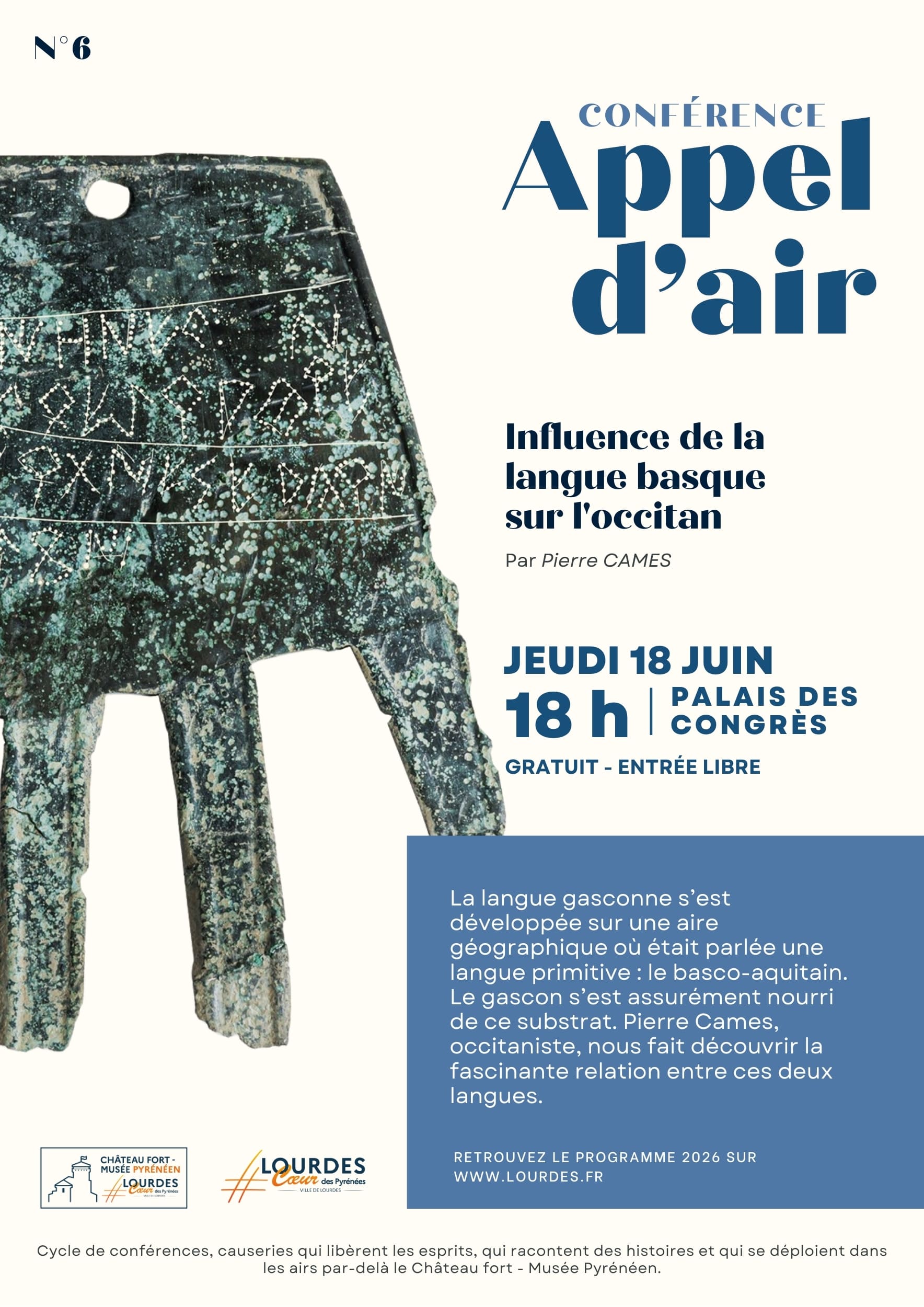 Conférence Appel d&rsquo;Air : « Influence de la langue basque sur l&rsquo;occitan » par Pierre CAMES