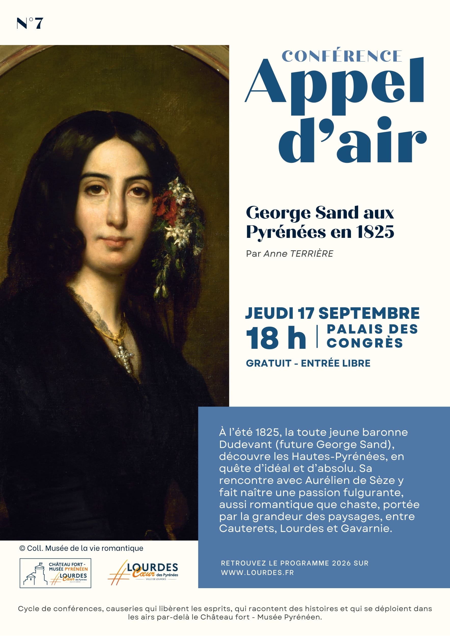 Conférence Appel d&rsquo;Air : « George Sand aux Pyrénées en 1825 » par Anne TERRIÈRE