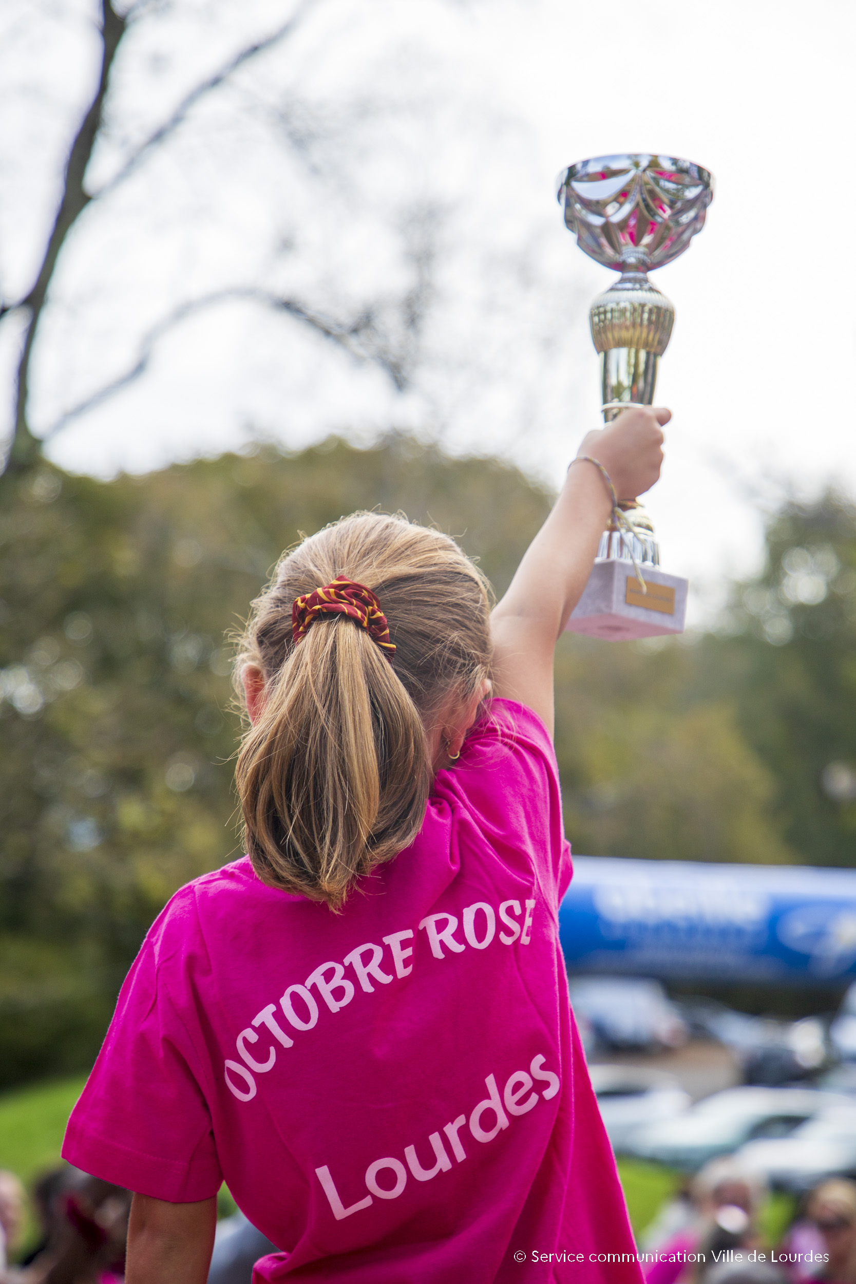 Participantes à la course et à la marche d'Octobre Rose au lac de Lourdes, lors d'une précédente édition