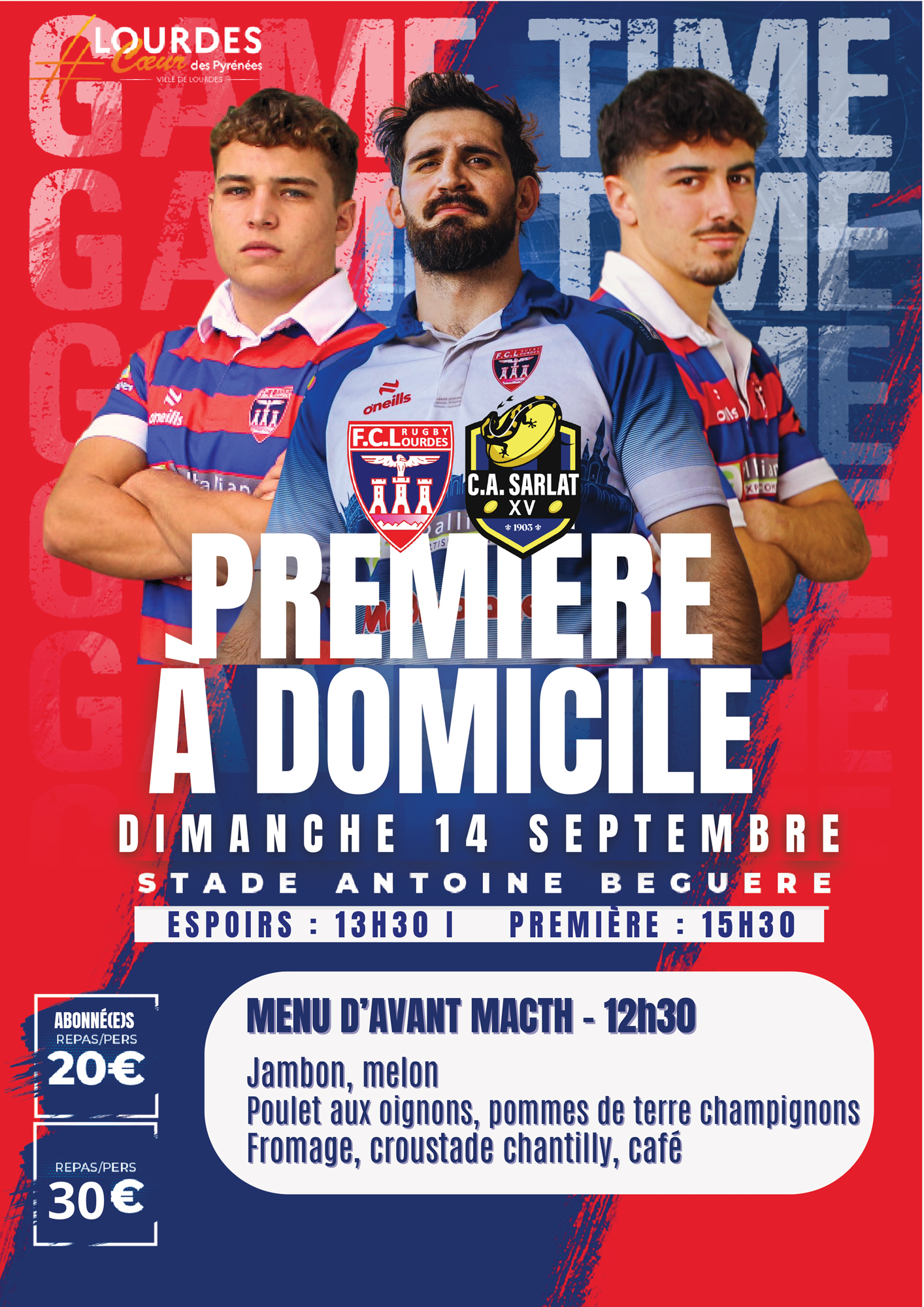 Match Rugby : FC Lourdes Rugby / CA Sarlat XV