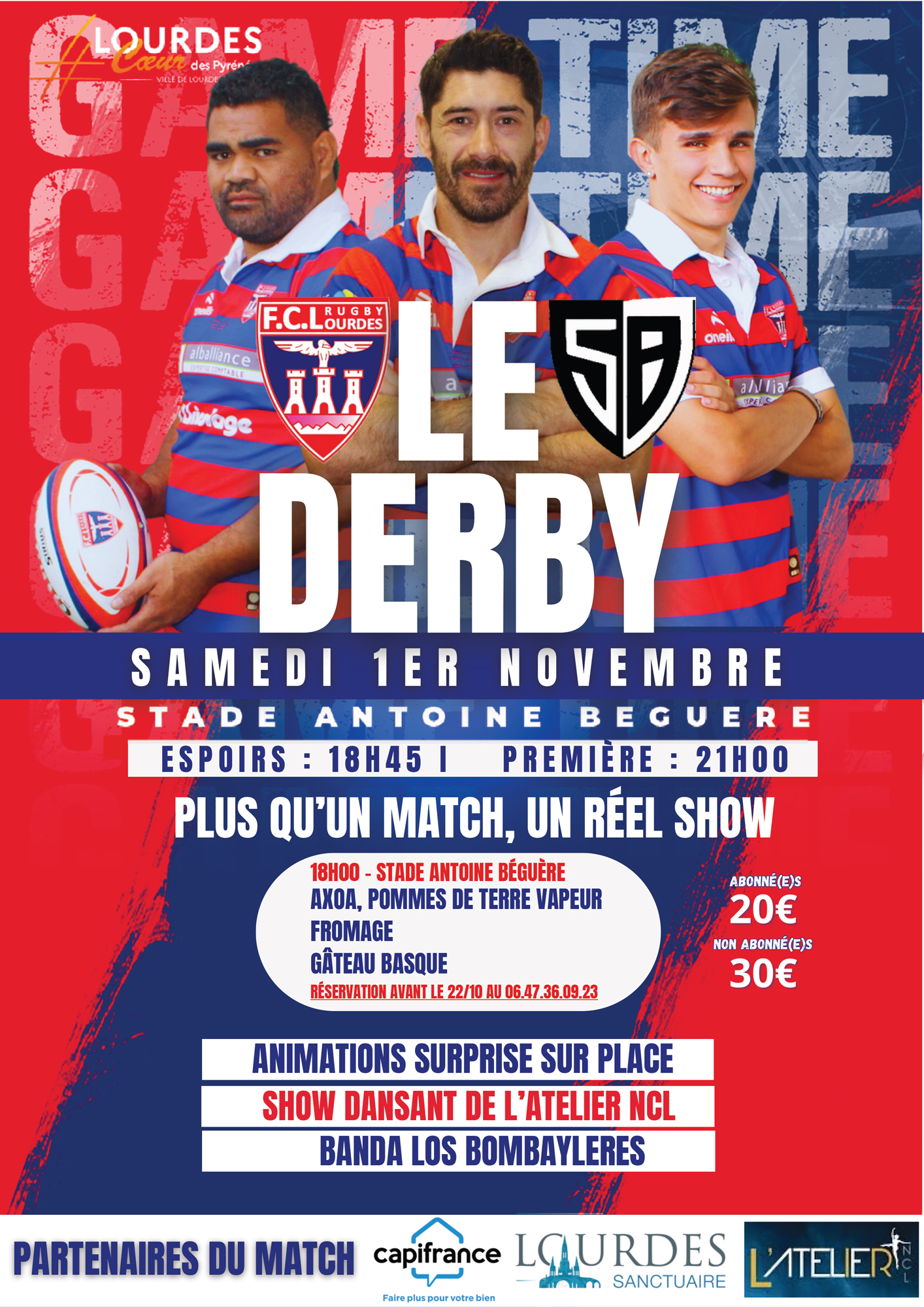 Match Rugby : FC Lourdes Rugby / Stade Bagnérais Rugby
