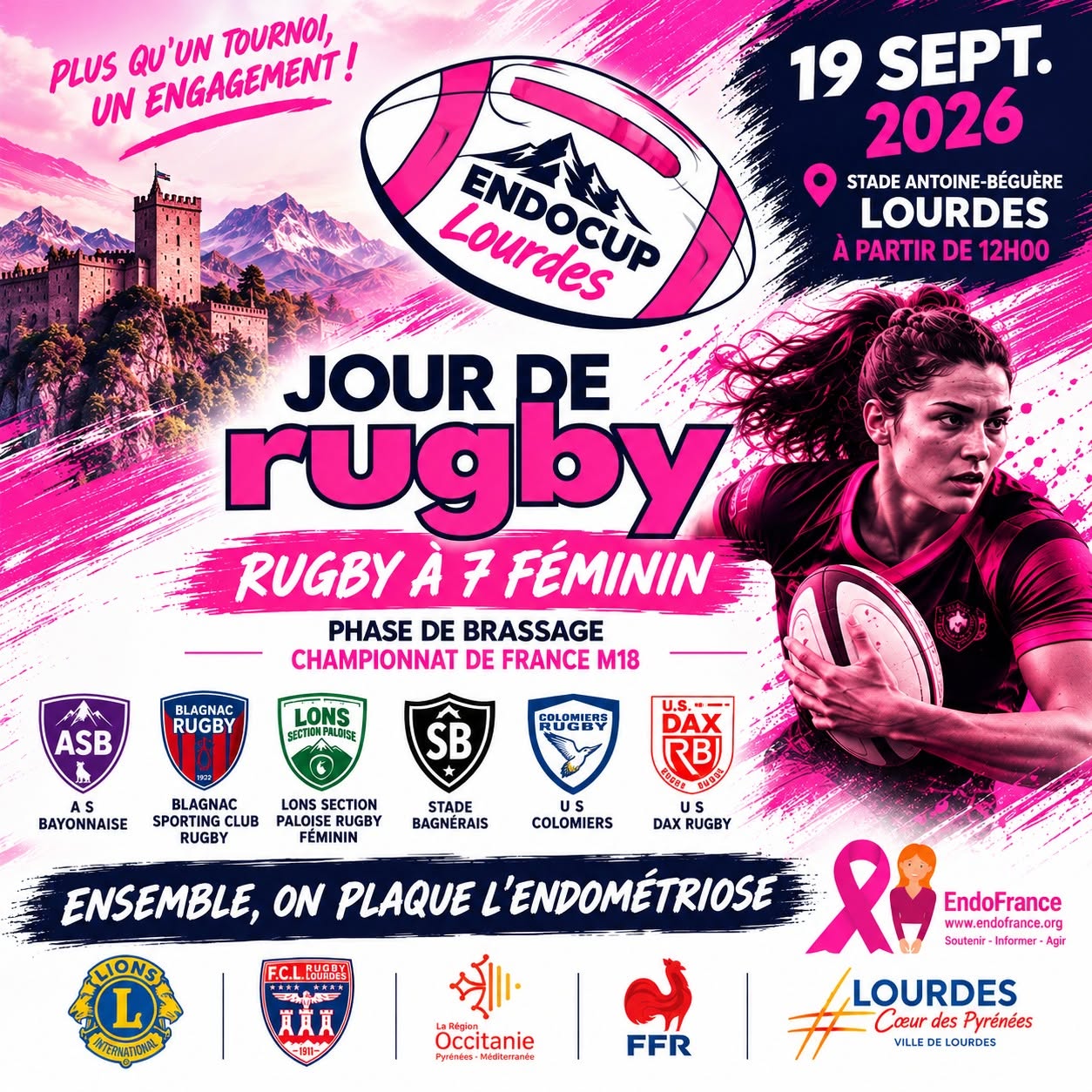 Endocup Lourdes – Matchs de rugby à 7 féminin contre l&rsquo;endométriose