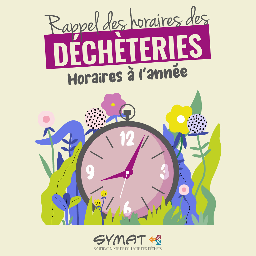 Retour aux horaires habituels dans les déchèteries du SYMAT