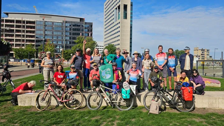 Arrivée de la Cop Bike Ride