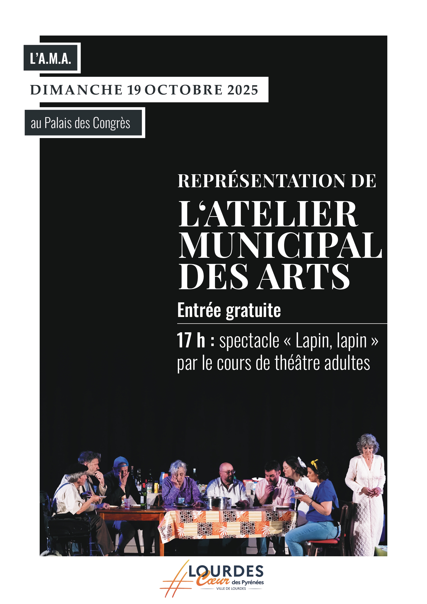 Représentation gratuite de l’Atelier Municipal des Arts : « Lapin, Lapin »