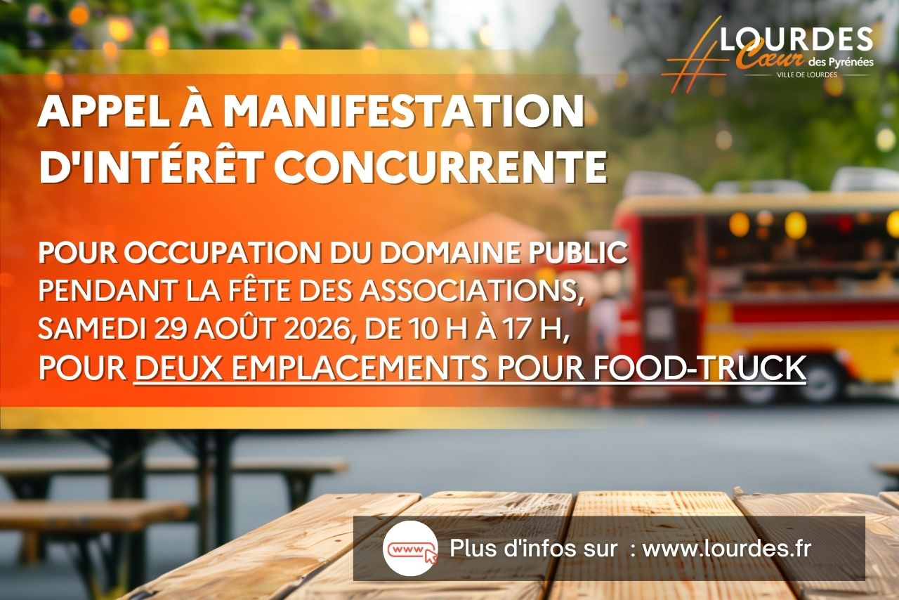 Appel pour deux emplacements pour food-trucks lors de «La fête des associations », le samedi 29 août 2026