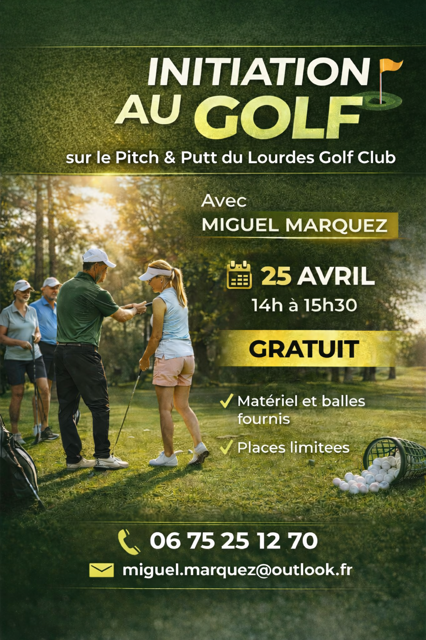 Initiation gratuite au golf club de Lourdes