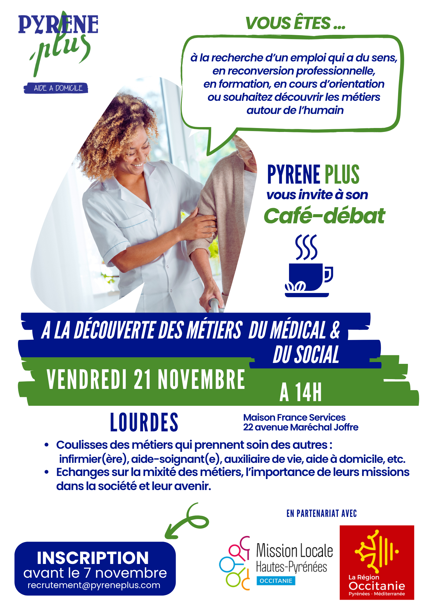 Café-débat : découverte des métiers du médical et du social avec Pyrène Plus