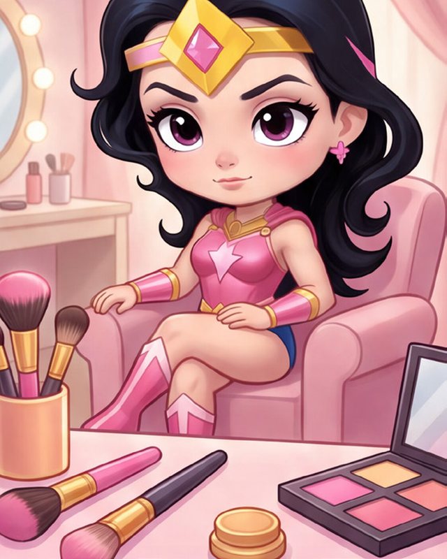Illustration : la super-héroïne d'Octobre Rose dans un salon de beauté