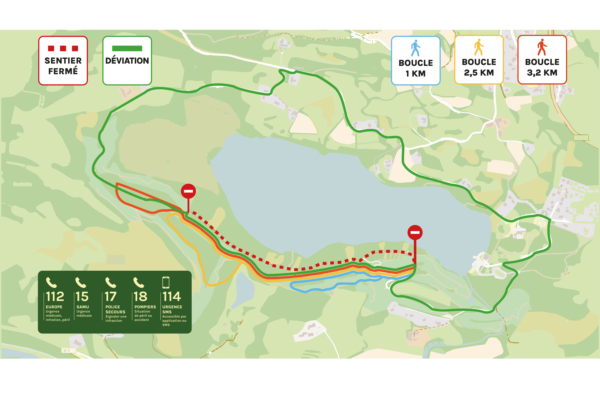 Au lac, une déviation pour les promeneurs et les sportifs