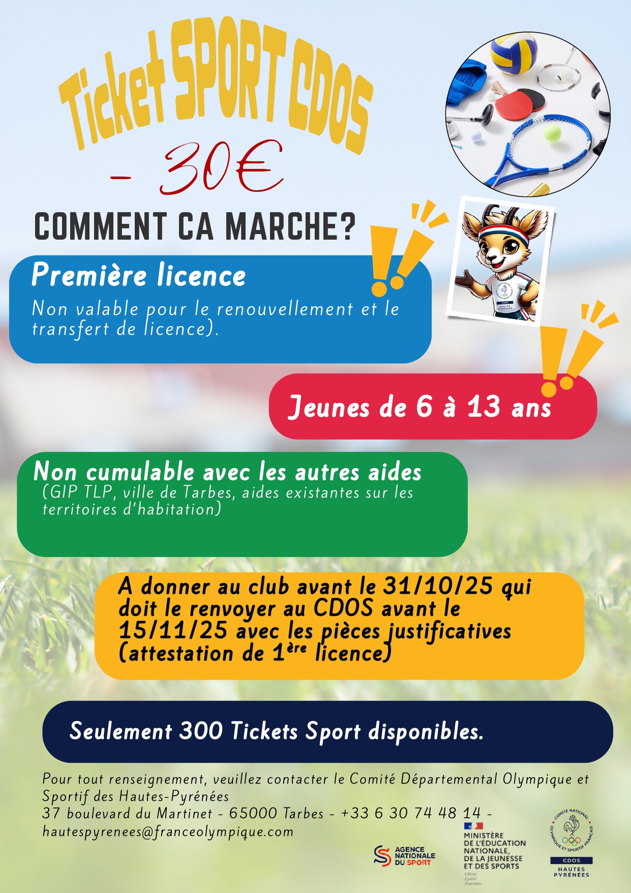 Aide à la première licence sportive pour les jeunes